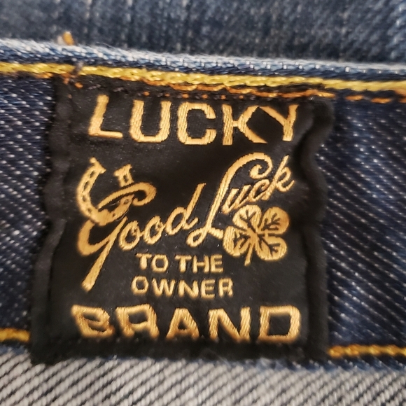 Lucky Brand Jeans Mens 36X34 Slim Bootleg Stretch Button Fly Lightly Distressed - Picture 16 of 16